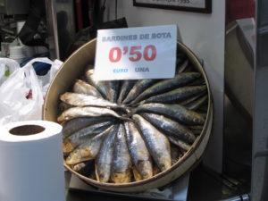 Sardines at Mercado Central - Valencia IMG 2272 sardines in mercado central 300x225 Spain, Valencia inland to Teurel: Lessons Learned and Food Enjoyed Day 3